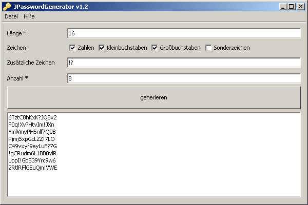 Passwort Generator Screenshot